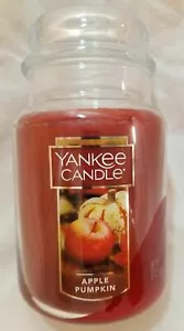 Yankee Candle APPLE PUMPKIN Large Jar 22 Oz New Housewarmer Fall Brown Red Fruit - Picture 1 of 4