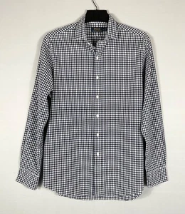 Polo Ralph Lauren Dress Shirt Mens Large Blue Ivory Check Button Up Long Sleeve - Picture 1 of 7