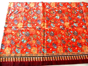 Sanskriti? Vintage Sarees Indian Red Cotton Printed Sari 44" X 116" Fabric - Picture 1 of 4