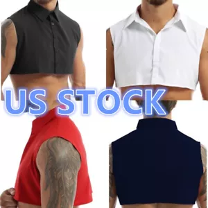 Fake Collar Detachable Dickey Collar Solid Color Half Shirts False Collar Man - Picture 1 of 52