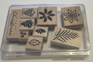 Juego de 9 estampillas de goma de follaje de navidad estampillas adhesivas - Imagen 1 de 6