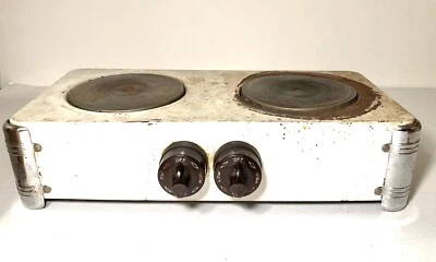 Ultra Rare 1950s Super Star Double Burner Hot Plate Electric Restoration Project - Image 1 of 4