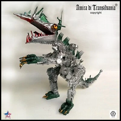 arte de montagem escultura original mídia mista colagem animal dinossauro dragão eco - Imagem 1 de 4