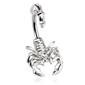 Scorpion Steel Belly Button Ring Bar Naval Navel 14g gauge 3/8 - Picture 1 of 1