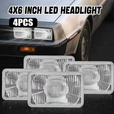 4x Para Ford Mustang 1979-1986 DOT 4x6" Cuadrado LED Carcasa Alto/Bajo🌟 Foto 1 de 4