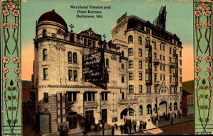 Baltimore, MD Maryland Theater und Hotel Kernan ca. 1913 WB POSTKARTE BK64 - Bild 1 von 2