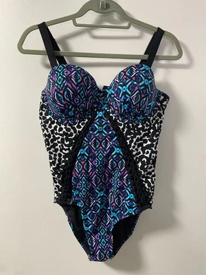 Trajes de baño para todos traje de baño de una pieza talla 12 para mujer con aros multicolor genial Foto 1 de 4