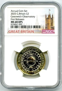 2025 2£ GREAT BRITAIN TWO POUND NGC MS68 DPL GREENWICH OBSERVATORY FIRST RELEASE - Picture 1 of 2