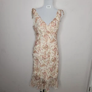 Y2K Midi Dress Size 7 Midi Fairy Croquette Romantic Midi Sheer Flowy Floral - Picture 1 of 15