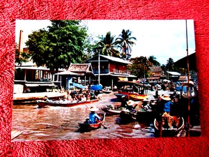 FLOATING MARKET [WAT-SAI] NEAR BANGKOK  THAILAND 1980 COLOUR POSTCARD [549] - Bild 1 von 2