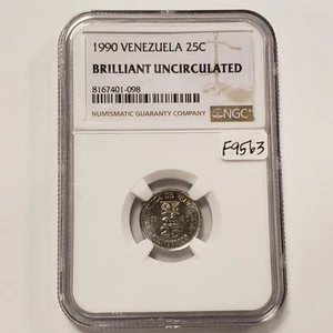 1990 Venezuela 25 Centimos - NGC Brilliant Uncirculated - SKU-F9563 - Picture 1 of 6