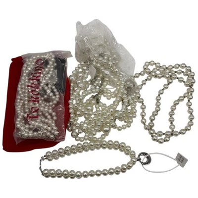 Juego de pulsera collar de perlas sintéticas TokiHoku broches tono plata Foto 1 de 4