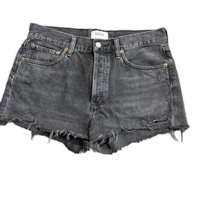 Agolde Damen Parker Distressed Cutoff Jeansshorts schwarz Größe 28 - Bild 1 von 10