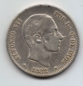 Alfonso XII 50 céntimos Manila 1882 NL275 - Picture 1 of 2