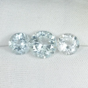 6.52 Cts Best Color & Fire Natural "Sky Blue" Aquamarine Round Set...!!!!! - Picture 1 of 2