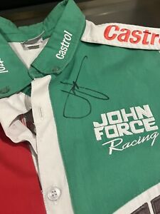 John Force Autographed Signed Castrol GTX Team Issued NHRA Pit Crew Member Shirt
