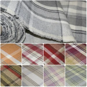 Premium Balmoral Thick Wool Effect Tartan Upholstery Curtain Fabric Plaid Fabric - Picture 1 of 56