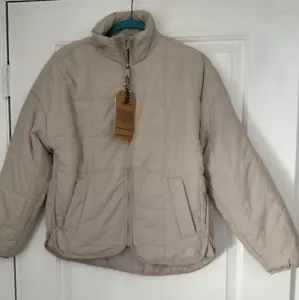 Avalanche Women’s Puffer Jacket Small Beige Full Zip Quilted Lightweight Vegan - Picture 1 of 16