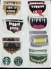 Starbucks Lot Of 17 Stickers Old & New Logo Halloween Monster Teeth Face