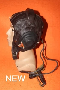 Air Force Mig Fighter Pilot Leather Helmet Size: 1# XXL MD:1998 - Picture 1 of 6