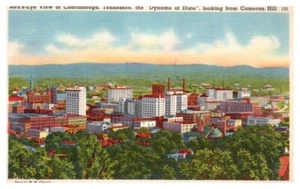 CHATTANOOGA, Tennessee TN linen birds eye view - Postcard - Picture 1 of 2