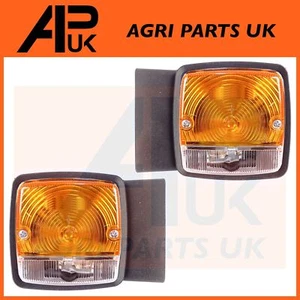 2 x Front Side Light Indicator Lamp & Bracket for Case International IH Tractor - Picture 1 of 5
