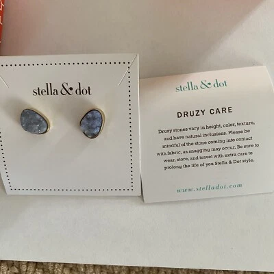 全新 Druzy 耳环 - 穿孔耳朵耳钉 - Stella & Dot  — 第 1/4 张图片