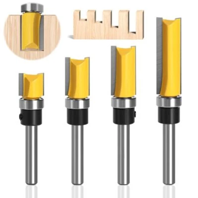 8mm Schaft Nutenfräser Oberfräse Bündigfräser Schaftfräser Holzfräser 4 Tlg/set - Bild 1 von 4
