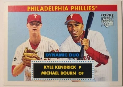 2007 Topps '52 Dynamic Duos #DD4 Kyle Kendrick Michael Bourn Rookie RC Phillies - Image 1 of 2