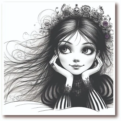 BLUSH & WHISTLE Birthday Card - Emo Goth Girl - Daughters Nieces Friends Girls - BW0112