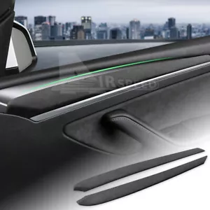 Car Interior Door Panel Cover Trim Alcantara Suede For Tesla Model 3 Y 2017-2022 - Picture 1 of 8