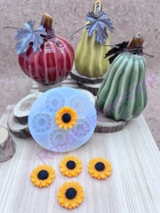 SUN FLOWERS handmade silicone mold size small for crafts - Picture 1 of 6