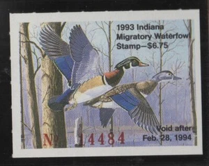 INDIANA: WOOD DUCK, DUCK STAMP 1992 , MINT NH - Picture 1 of 1