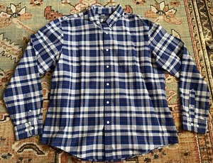 NUEVO CON ETIQUETAS LL Bean Signature Franela Resistente Calce Ajustado Para Hombres XL Cuadros Azul NUEVO $59 - Imagen 1 de 6