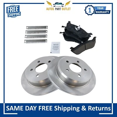 Nuevo kit de pastillas de freno y rotores traseros de cerámica para 96-02 Crown Victoria Town Car Foto 1 de 3