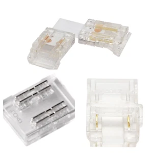10mm/0.39in COB LED Strip Connector 2pin 4pin clip to clip L-Shape solderless - Picture 1 of 4