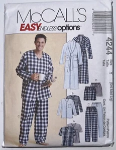 McCall's Sewing Pattern 4244 Men's Robe Pants Tops Shorts Belt Size S-L UNCUT - Foto 1 di 8