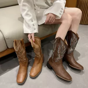 Klassische Bestickte Western Cowboystiefel Für Herren Mit Runder Zehenpartie - Bild 1 von 20