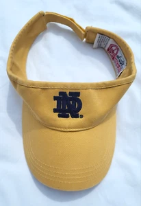 Notre Dame Visor Adjustable Hat Cap Yellow Outdoor College Fan Student - Picture 1 of 5