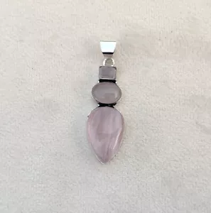 Attractive Rose Quartz Gemstone 925 Sterling Silver Beautiful Pendent SR2195 - Picture 1 of 6