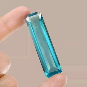 Aquamarine Blue Brazilian 35-36Ct Natural Emerald Cut Loose Gemstone Certified - Picture 1 of 4