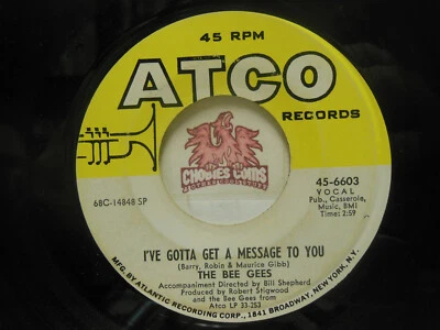 Bee Gees: I’ve Gotta Get A Message To You / Kitty Can, 45 RPM VG+ (6E) - Image 1 of 2