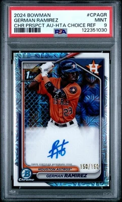 2024 Bowman Chrome Prospect Autographs German Ramirez Auto Hta Choice Ref PSA 9 - Image 1 of 2