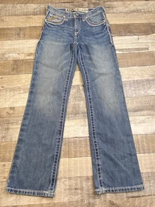 Ariat B4 Relaxed Fit Jeans Boys Size 12 Medium Wash Western Cowboy Chore Denim - Picture 1 of 9