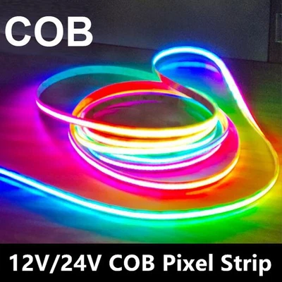 12V 24V LED COB Streifen Lichte RGBIC Flexibel Stripe Adressierbare Lichterkette - Bild 1 von 4