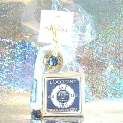 L'Occitane Creme Mains Shea Hand Cream + Lait Milk Soap  + Pure Shea Butter Set - Image 1 of 2