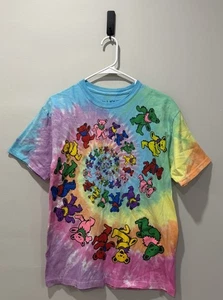 Liquid Blue Grateful Dead Dancing Bears Spiral Tie Dye Band T-Shirt Size Medium - Picture 1 of 3