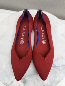 Rothy’s The Point Größe 7,5 rote Slipper flache Schuhe Strick bequem passt wie Größe 7 - Bild 1 von 13