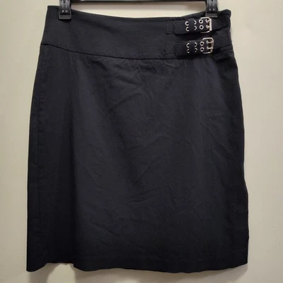 Falda lápiz negra Bisou Bisou Michele Bohbot acento con hebilla Y2K Goth Grunge 12  Foto 1 de 4