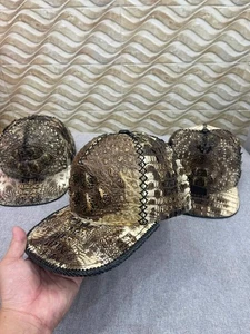Multicolor 100% Real Genuine EXOTIC Leather Skin Men Adjustable Hat Cap-Handmade - Picture 1 of 11